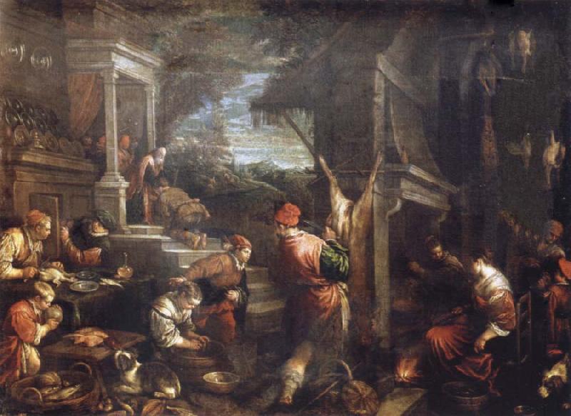 Francesco Bassano the younger The homecoming de lost of son into the father house Germany oil painting art